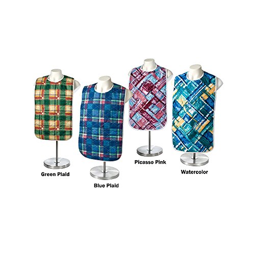Super Long Adult Quilted Waterproof Bib (Green Plaid)