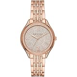 Water Resistant 3 ATM Michael Kors Mindy - Pavé Glitz Uhr für Damen in Roségold - MK7085