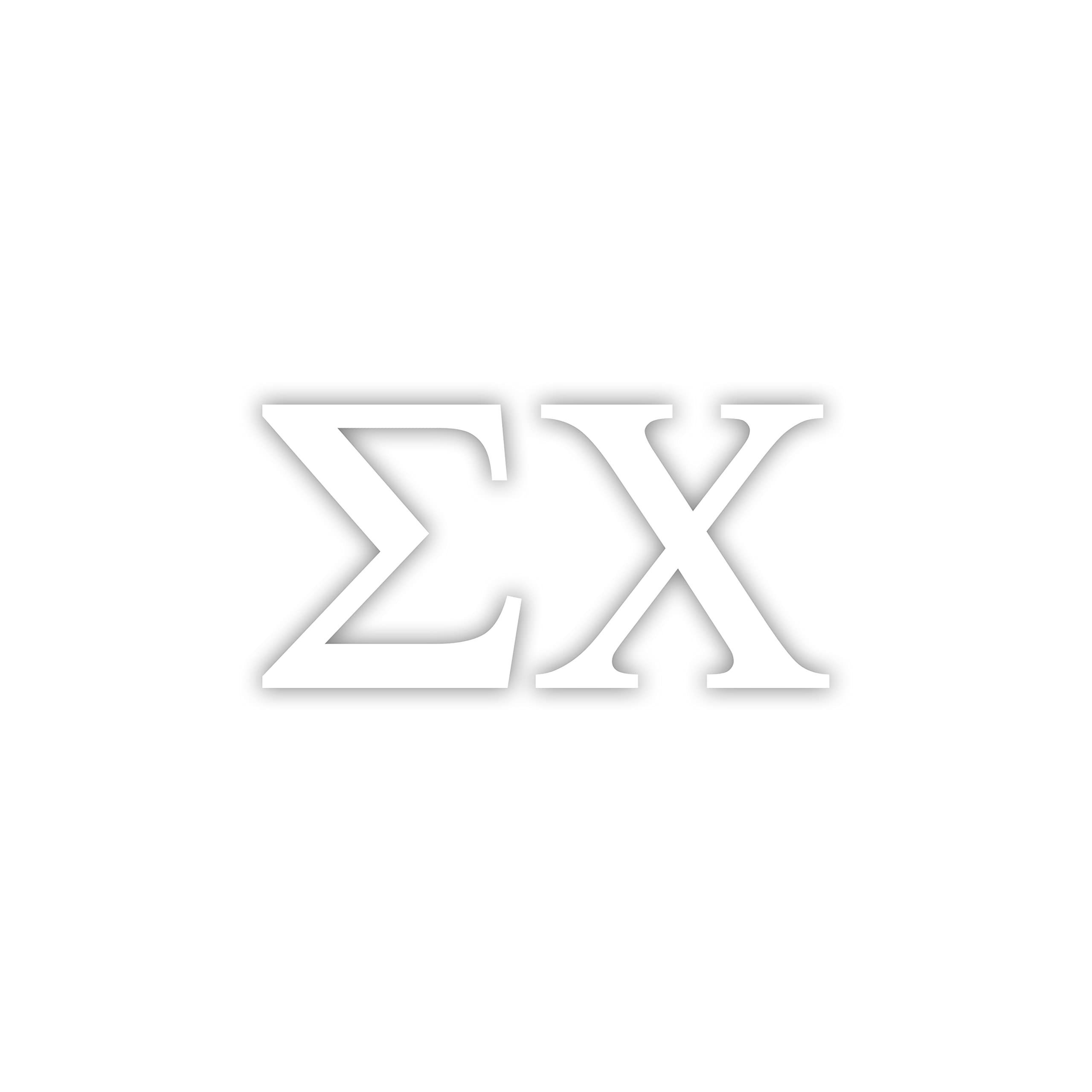 Pro-Graphx Sigma Chi Greek Fraternity Sticker Decal, 2.5 Inches Tall, White