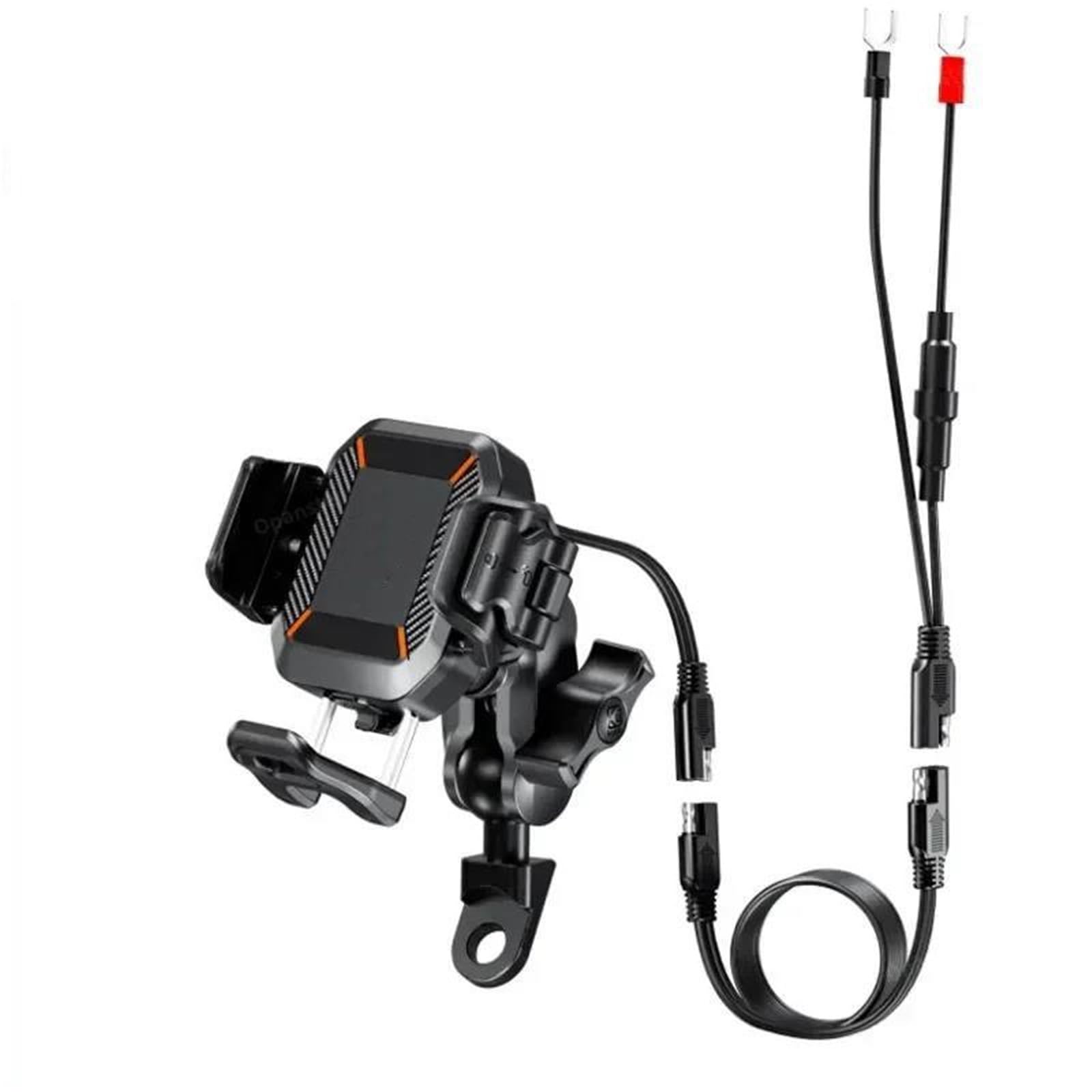 Supporto Per Navigazione Per Moto – Adatto Per Motociclette | Porta Cellulare Moto Antifurto Antiurto Caricabatterie Wireless 15W e Ricarica Rapida USB C 36W(Style 1)