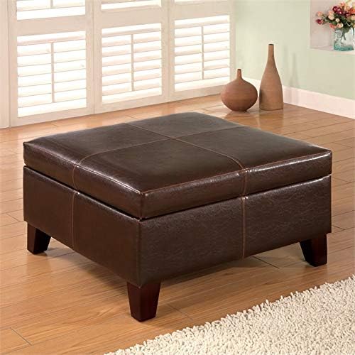 Coaster Furniture Square Storage Ottoman Brown 501042