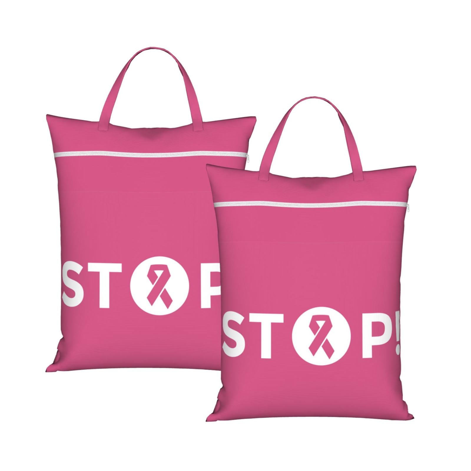 Cyanlit 2Pcs Breast Cancer Awareness 2 Pcs Large Travel Laundry Bags Waterproof Wet Dry Bag For Travel,Swimming