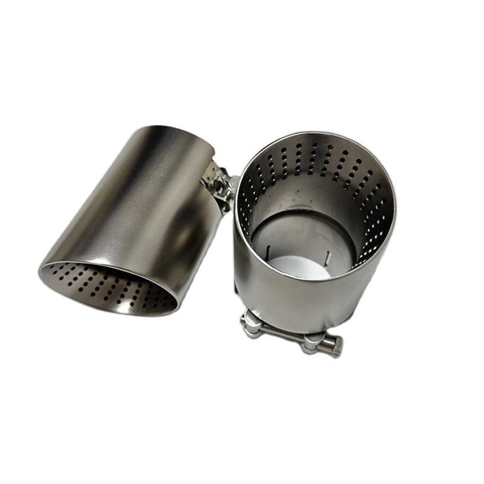 Tłumiki samochodowe Buse d'échappement en acier inoxydable mat, longueur 120mm, grand diamètre 101mm 114mm, système de silencieux voiture ouvert(60mm-101mm)