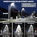 Deepn 8000W Solar Street Light, 480000 Lumens Dusk to Dawn LED Flood Lights Outdoor Motion Sensor, IP66 Waterproof Commercial Grade Solar Outdoor Lights with Remote Control for Parking Lot