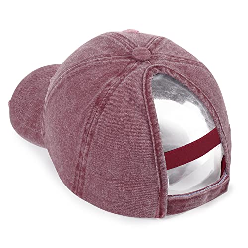 Image of HH HOFNEN Ponytail Hat for Women Washed Distressed Baseball Cap Ponycaps