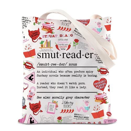 Smutty Book Inspire Tote Bag Smut Reading Booktok Dark Romance Handbag Spicy Lover Gift (smut•read•er T)