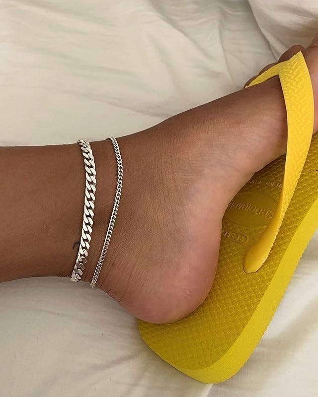 Image of Waterproof Ankle Bracelets for Women Gold Anklets Non Tarnish Pearl /Figaro /Cuban /Snake Chain Anklet Adjustable Anklets for Womens Summer Beach Anklet Foot Jewelry for Women Gift
