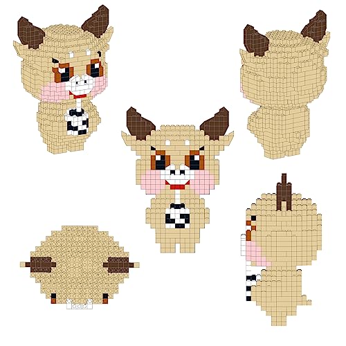 Larcele Micro Building Blocks Animal Set, DIY Mini 3D Building Toy Bricks,1248 Pieces KLJM-10 (Cattle) - Image 3