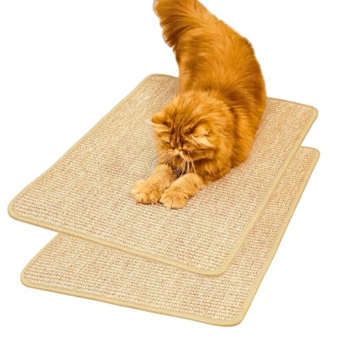 2 Pack Cat Scratcher Mat Sisal Jute Border Sofa Protector 23.6x15.7in