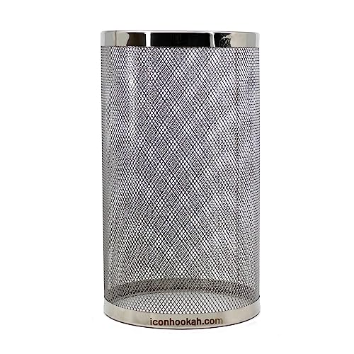 Icon Hookah Shisha Charcoal Cage Screen & Protective Hookah Wind Cover for Cachimba, Heat Management System & Hookah Bowl - Anti Scalding Mesh Design Metal Windshield Hookah Accessories