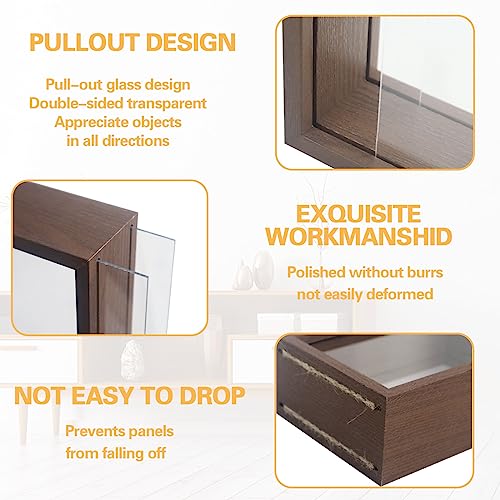 4 pcs Deep Shadow Box Frame, Double Glass Shadow Boxes Display Cases, Wooden Dried Flower Frame - Image 4