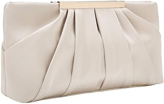 Charming Tailor Pleated Satin Clutch Evening Bag - Elegant Formal Purse with Detachable Chain Strap for Weddings & Parties