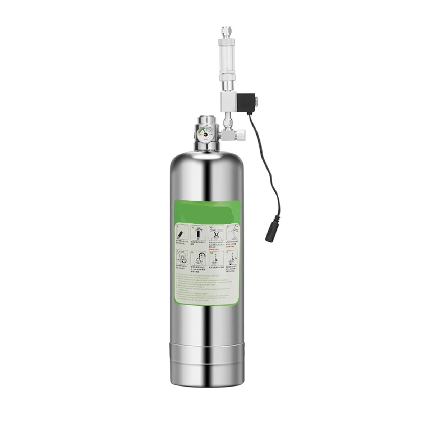Kit de Sistema generador de CO2 for Acuario Doble de 5L, Sistema generador de Cilindro de CO2 con válvula solenoide, difusor de Burbujas, dióxido de Carbono