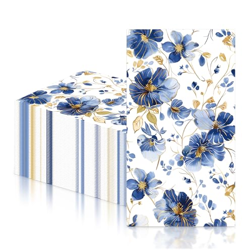 Lot de 20 serviettes de table en papier bleu roi pour fête d'anniversaire, mariage, Saint-Valentin
