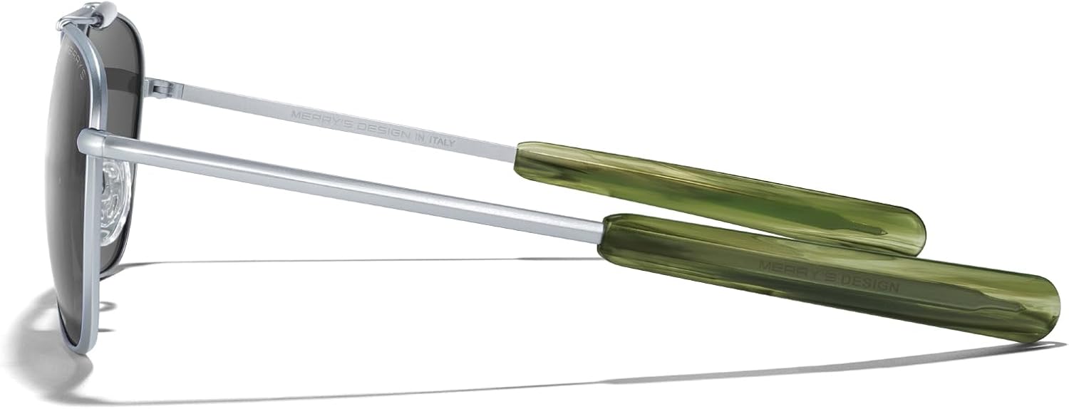 MERRY'S Classic Square Aviator II Military Polarized Sunglasses for Men or Women S8637 - Image 4