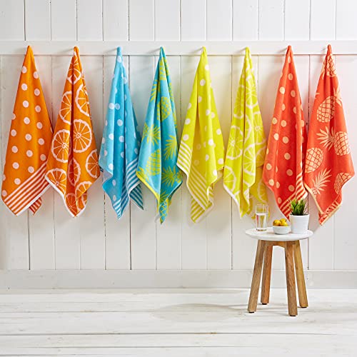 Large Beach Towel Set Of 2 - Lightweight Beach Towels For Adults And Kids And Pool Towels With 100% Cotton - Polka Dot And Pineapple Quick Dry Beach Towel Pack And Cute Beach Towel For Women And Men #TOP1