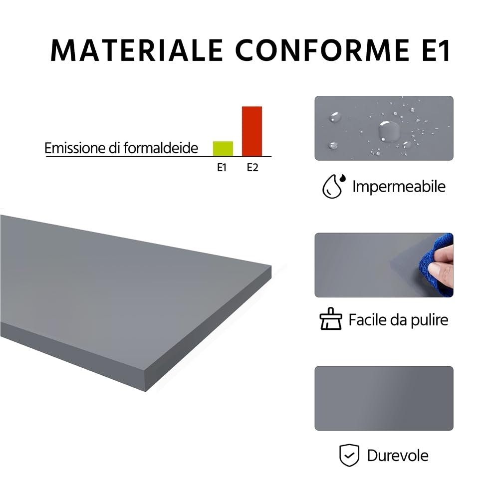 Yaheetech Mobile da Bagno Sottolavabo Mobiletto con Cassetto e Ripiano Portaoggetti Armadietto da Terra per Lavandino Salvaspazio Mobile da Archivio 60 × 30 × 60 cm (Grigio Scuro)