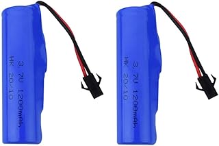 sea Jump 2PCS 3.7V 1200mah Lithium Battery for DE45 DE42 DE58 DE49 DE57 DE70 RC Car 1:14 Off-Road Vehicle Four-Wheel Drive High-Speed Climbing Drift Racing Spare Battery