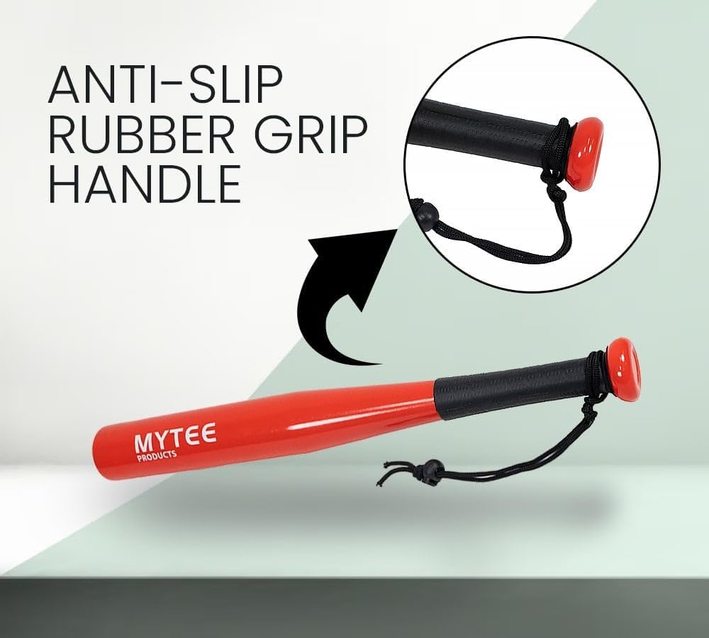 Mytee Products 18" Aluminum Tire Thumper Bat - Durable Tire Checker with Anti Slip Grip & Strap - Red Handle