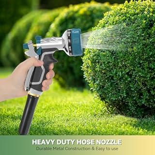 2026 NEW Heavy-Duty Metal Hose Pipe Spray Gun, 8 Adjustable Spray Patterns Garden Hose Spray Gun, Leak-Proof Hose Gun, Garden Hose Nozzle for Watering, Cleaning, Washing Cars, Compatible with UK Hoses