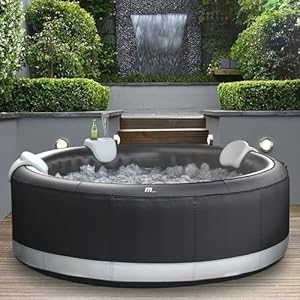 MSPA Whirlpool Camaro, 204x204x70 cm – Aufblasbarer Whirlpool für 6 Personen mit 138 Massagedüsen, PTC-Heizung, UV-Desinfektion & Rhino-Tech 6-Schicht-Material | Selbstaufblasend, Digitale Steuerung