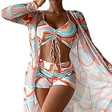 DRAWSTRING CHEST: Der 3-teilige Bikini verfügt über einen Kordelzug im Brustbereich mit verstellbaren Trägern, die Sie entsprechend Ihrer Größe einstellen können.
