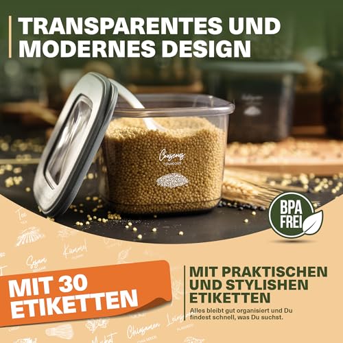 Viwares Vorratsdosen mit Deckel Luftdicht, 12er Vorratsbehälter Set BPA-Frei, Vorratsdose zur Müsli Mehl Aufbewahrung Küche, Praktische Organizer Küche, Frischhaltedosen für Lebensmittelaufbewahrung