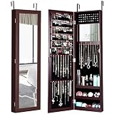【Espejo 】Con el espejo es cómodo para elegir las joyas y para vestirse y ocupa poco espacio. Debido a la excelente mano de obra, se puede combinar con varios estilos decorativos y le da a su habitación mucha elegancia.
