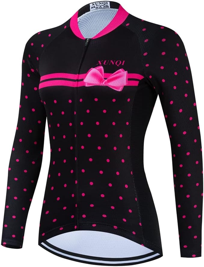 XUNQI Women's Cycling Jersey Short Sleeve Reflective with Rear Zippered Pocket