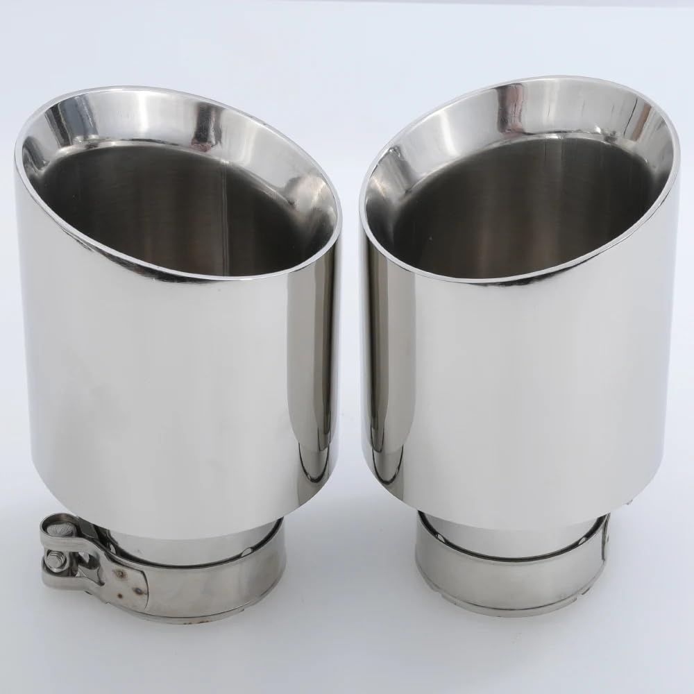 Tłumik końcowy 1 szt. 304 stal nierdzewna uniwersalny układ wydechowy koniec chromowana rura wydechowa samochodowa końcówka układ wydechowy samochodowy(IN 57MM OUT 76MM)