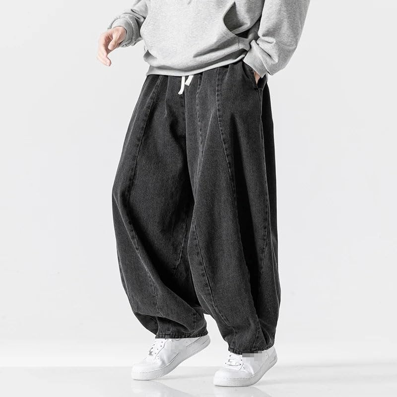 Men Wide-Leg Jeans Oversized Loose Cargo Pants Male High Street Baggy Denim Pants Hip Hop Streetwear Trousers4