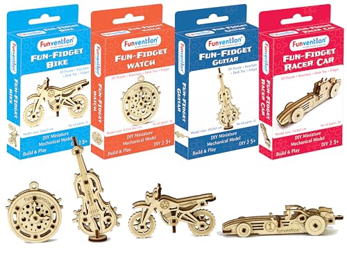 Image of Funvention Birthday Return Gifts (Pack of 24) Fun Fidgets - Jungle & Assorted | DIY Miniature Mechanical Models 3D Puzzle Return Favours for Kids Birthday Party 5+ Years Made in India Toys