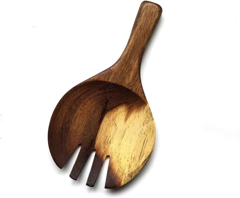 Miniatura 2 de Juego de batidora de ensalada de madera, tenedor largo para ensalada y cuchara, utensilios para cocina, servidores de ensalada de madera para