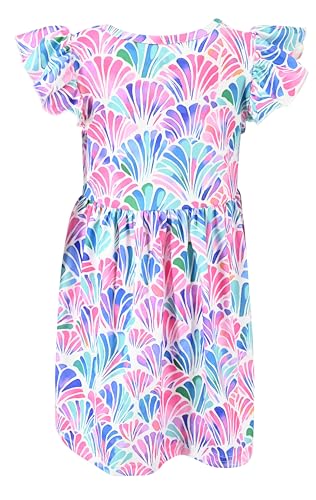 Image of Unique Baby Girls' Short Sleeve Everyday Printed Dresses for Kid and Toddler, Sizes 2T-12Y