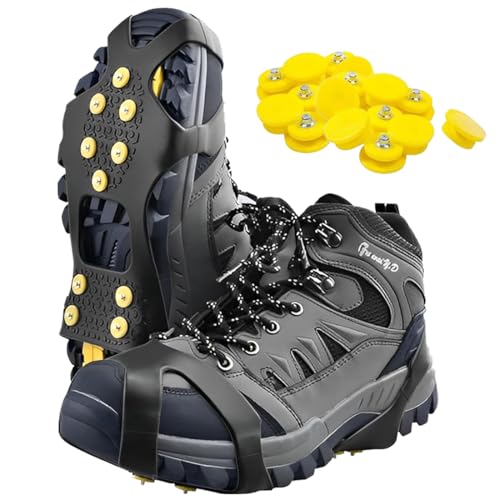 2 Piezas Crampones,Racos de Hielo Tracción Antideslizante Más de Zapatos/para Tacos Nieve Hielo Grips Crampones Tacos Picos,fácil de Poner,Tacos de Hielo para Tracción de Nieve,pies de gato escalada