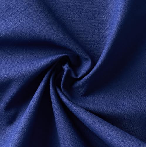 Image of 100% Cotton Pom Pom Cushion Without Filler, Elegant & Modern Cushion Cover for Living Room, Square Shape, 16 inchx16 inch, uni slub, Set of 2 - Navy