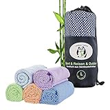 [page_title]-bamboo friends Bambus Reisehandtuch Handtuch – federleicht, super saugfähig, antibakteriell & schnelltrocknend – Bambushandtuch für Reisen Camping – 80x130 cm (orange, M)