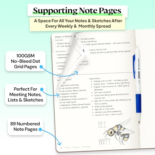 Roterunner Purpose Planner Notebook A5 5.8”x8.3” Undated 2026 Daily Weekly and Monthly Productivity Goal Setting Tool for Work Home ADHD Planner for Adults Self Care Journal (Tan Hardcover) - Image 6
