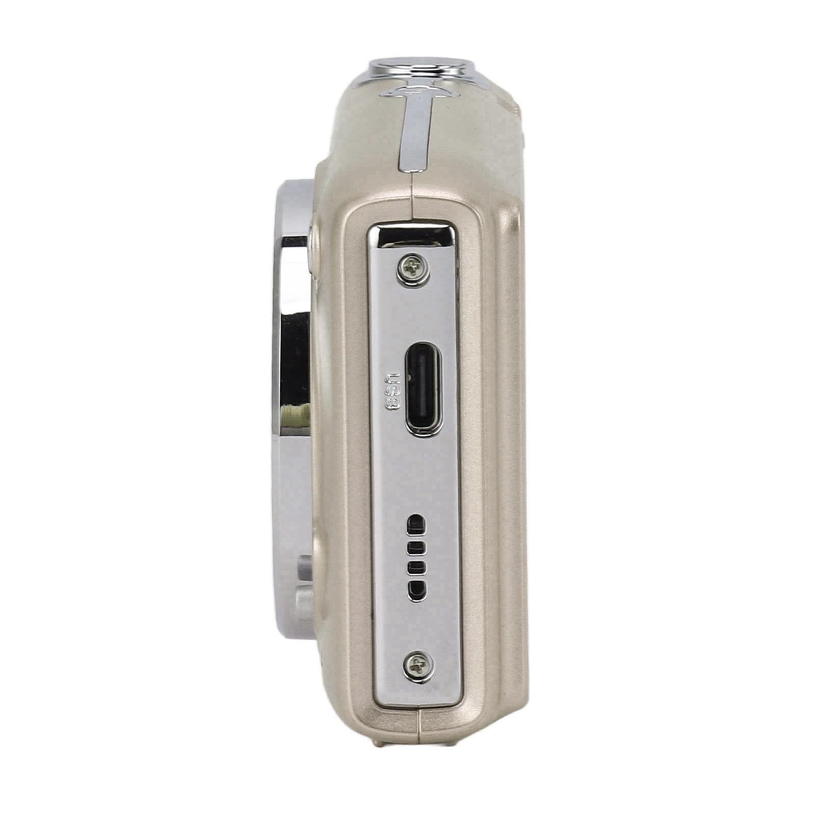 Fotocamera Digitale, 58MP 4K Autofocus Zoom 16X Compatta (GOLD) | Video 4K, Schermo da 2,88 Pollici, Corpo in ABS, Fotografia di Viaggio, Uso per Adolescenti, Messa a Fuoco Automatica,