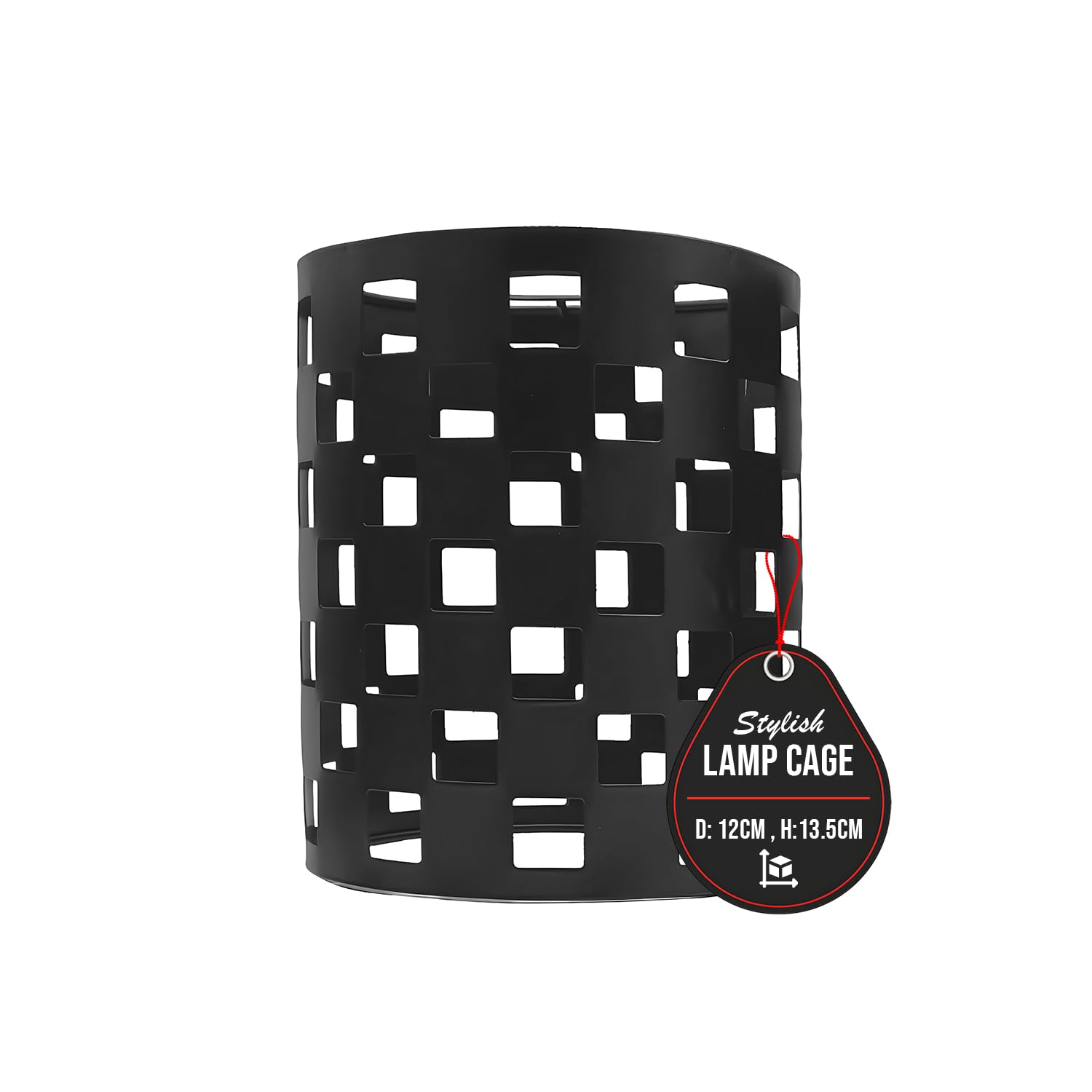 LEDSone Easy Fit Metal Cage Lamp Shade for Ceiling Light Wire Cage Lampshade for Pendant Light Shade for Kitchen Hall (Black)