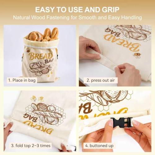 XL Beeswax Bread Bags for Sourdough, 2 Pack with Removable Liner - image 7