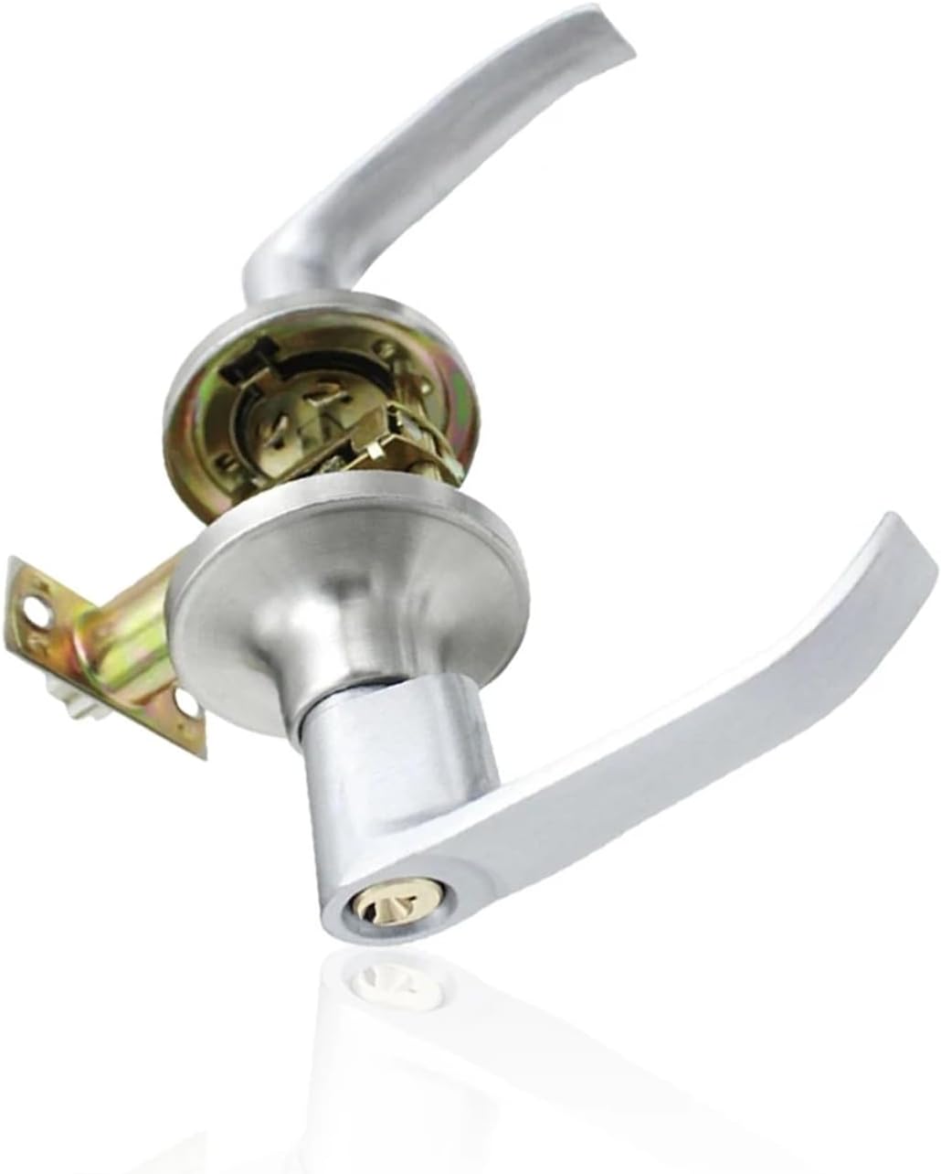 Round Door Handle Lock Set with Key for Interior Bedroom and Passage Doors