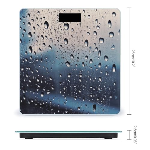 Báscula digital de baño con diseño de gotas de lluvia miniatura 2