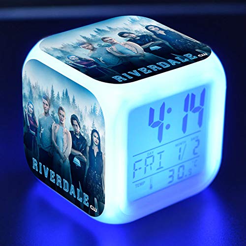 Sosowlight Riverdale 8cm LED Mini Digital Alarm Clock 7 Color Change Room Night Light Temperature Desk Cecor
