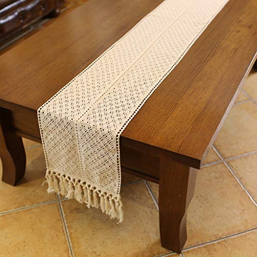 Chemin de table coton antidérapant dentelle pour habiller une table sans nappe - 2
