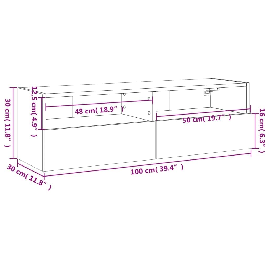 vidaXL Mueble de Pared TV, Armario Auxiliar con Almacenaje, Estantería Flotante, Mueble Colgante para Salón, Madera de Ingeniería Roble Sonoma