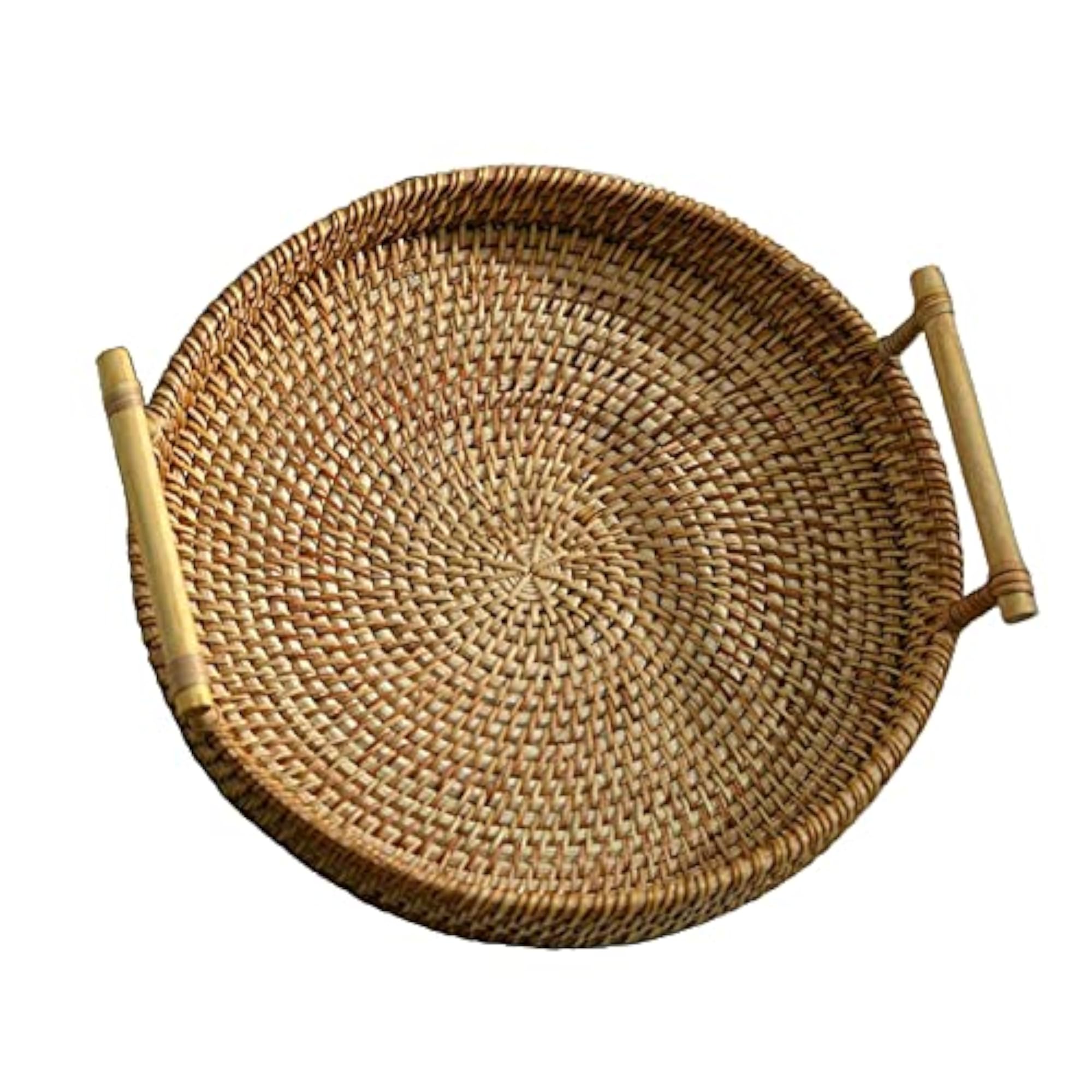 Handwoven Bread Basket Wicker Storage Tray, 28x4cm