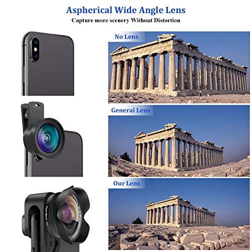 Phone Camera Lens,Todi 4K Hd 2 In 1 120° Wide Angle Lens, 20X Macro Lens,Clip-On Phone Lens Compatible Iphone,Samsung, Most Andriod Phones No Distortion #TOP1