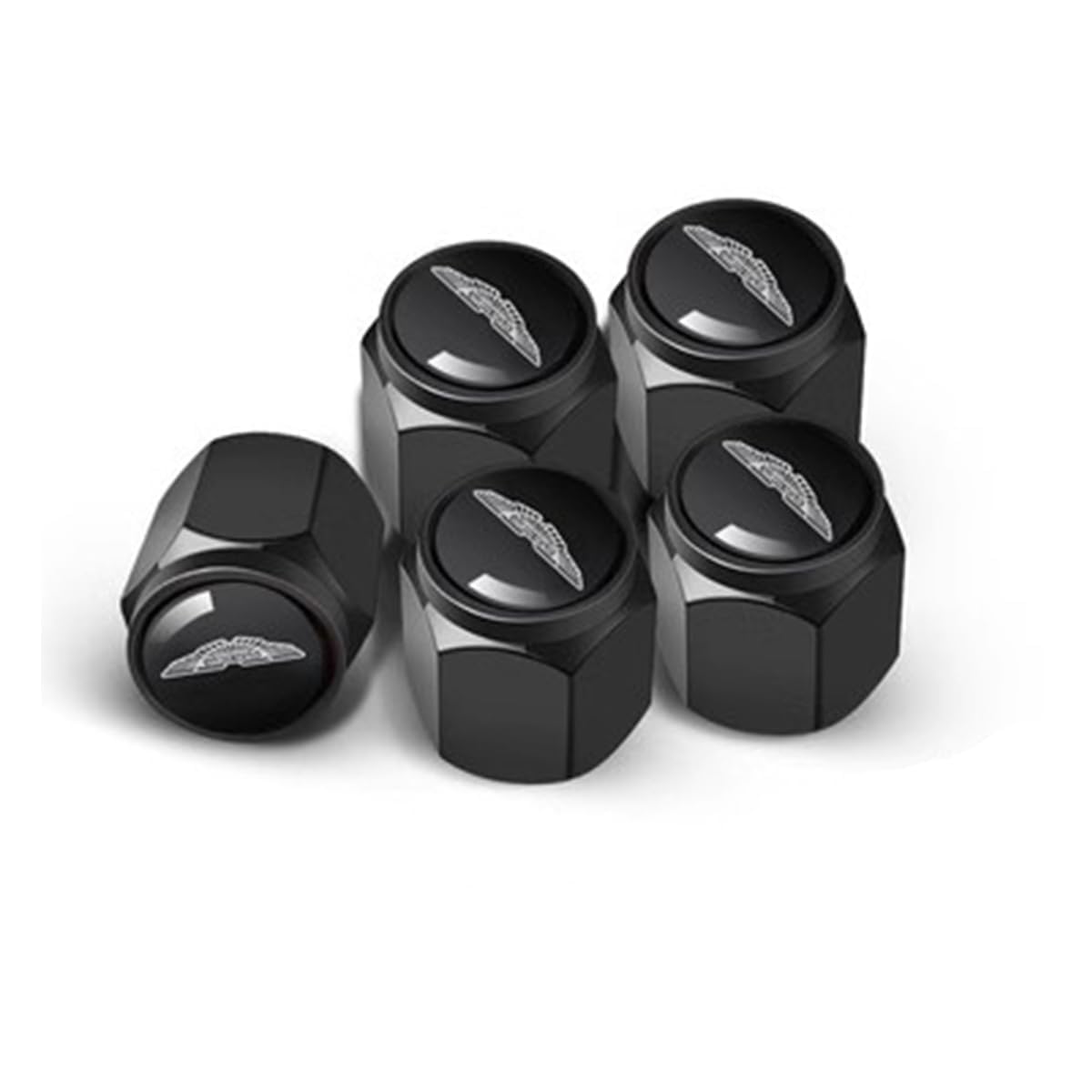 4 Pcs Car Wheel Tyre Valve Caps for Aston Martin DBX DB11 DBS Vantage, Tyres Anti Corrosion Dust Proof Protection Accessories,black
