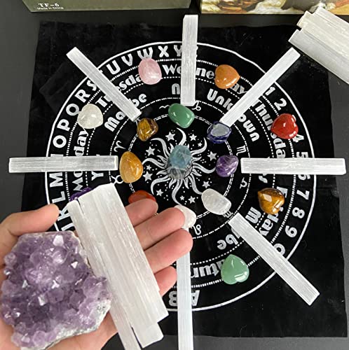 Xiannvxi 4 Inches Selenite Sticks Large Selenite Crystal Wands White Raw Rough Crystals Bulk For Healing Reiki Metaphysical Energy Drawing Protection Wiccan Altar Supplies 12 Pcs #TOP3